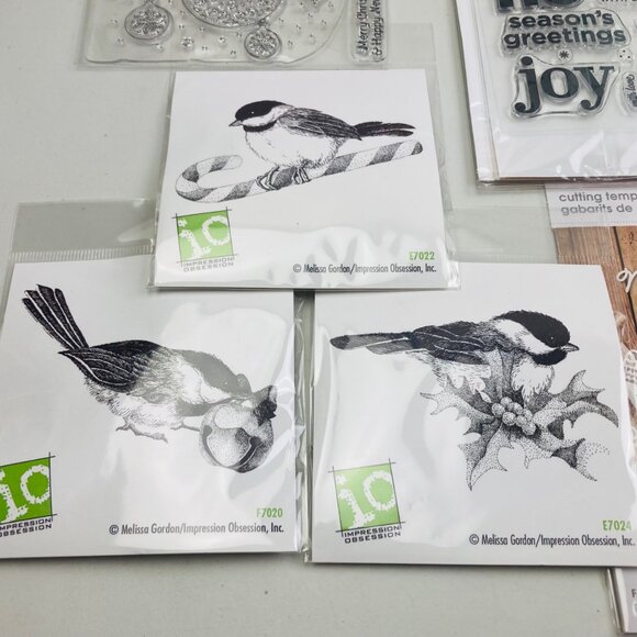 Assorted Christmas Holiday Clear Rubber Stamps Dies Lot 11 Packs Various Brands - Picture 7 of 7